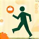 Icon symbolizing lifestyle integration, showing a person jogging with healthy food items